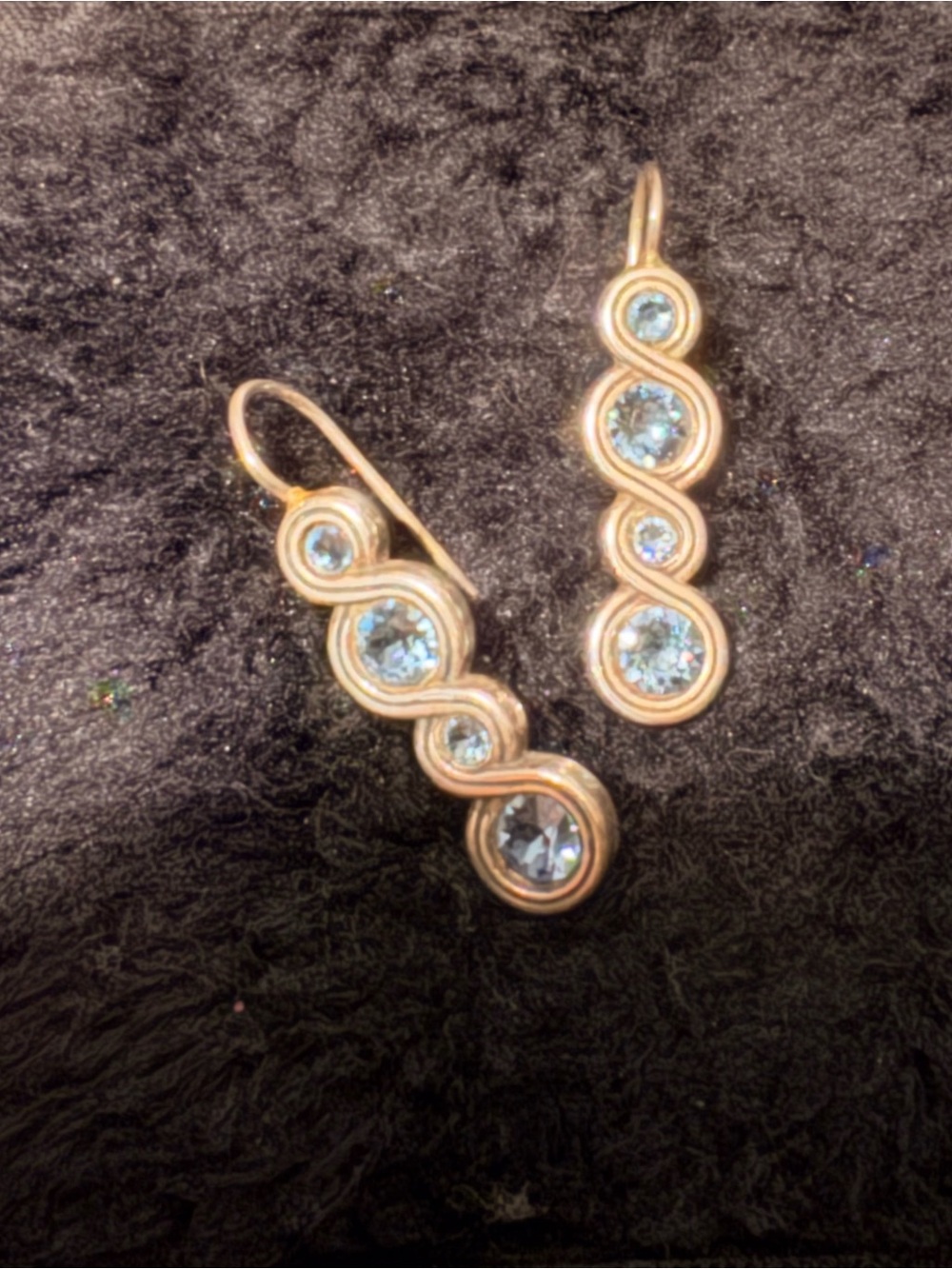 Brighton Infinity Sparkle Blue Crystal French Wire Earrings JA1831